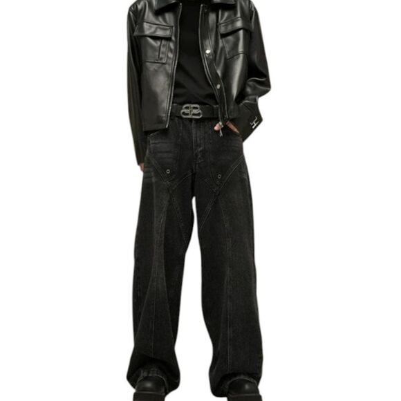 NEW Real Takai black baggy wide leg rodeo denim Japan unisex jeans‎ XL - Picture 3 of 11